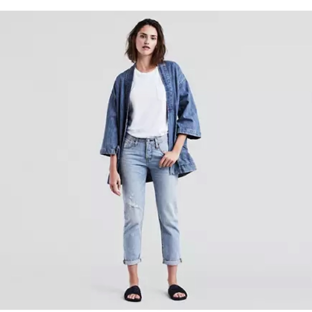 Levi's NWT Womens 501 Custom Taper fit Light Stonewash Denim Jeans size 29x26
